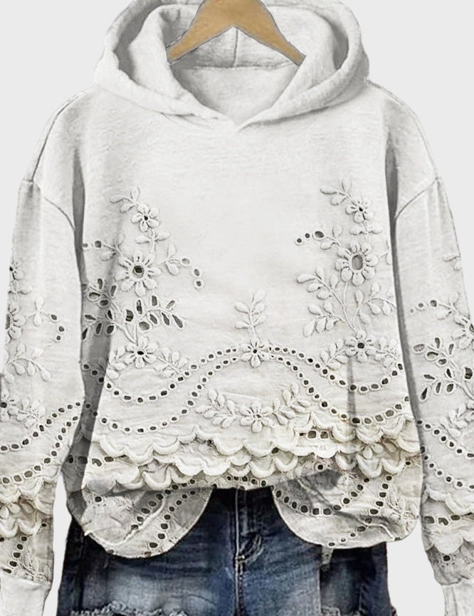 Mikina S Kapucí A Krajkou V Odstínu Zelené Louky Pro Ženy