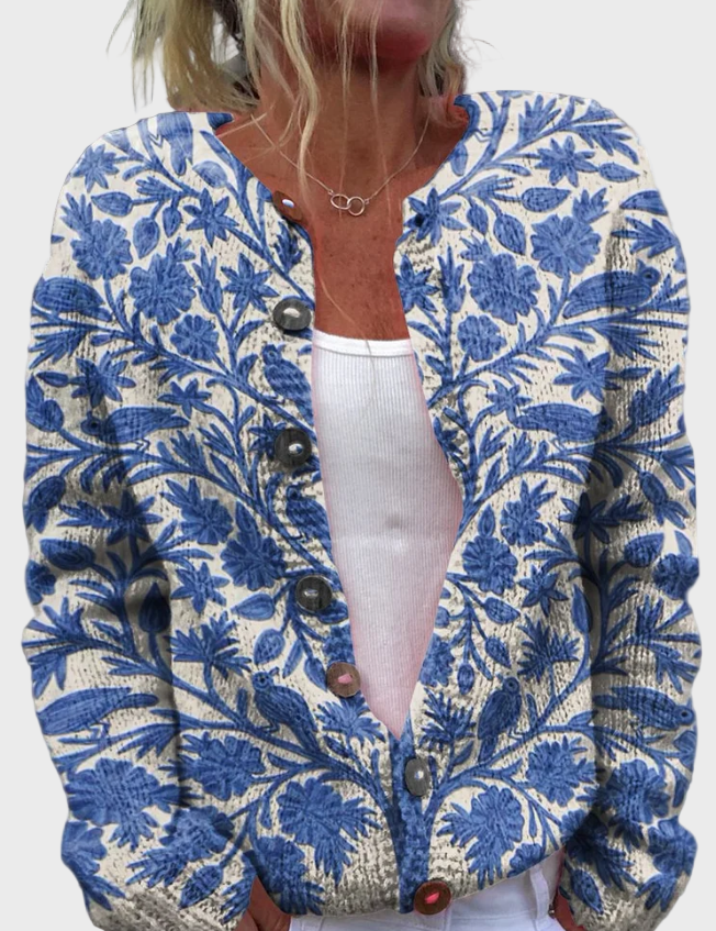 Pletená Vesta S Květinovým Vzorem Pro Elegantní Vrstvení