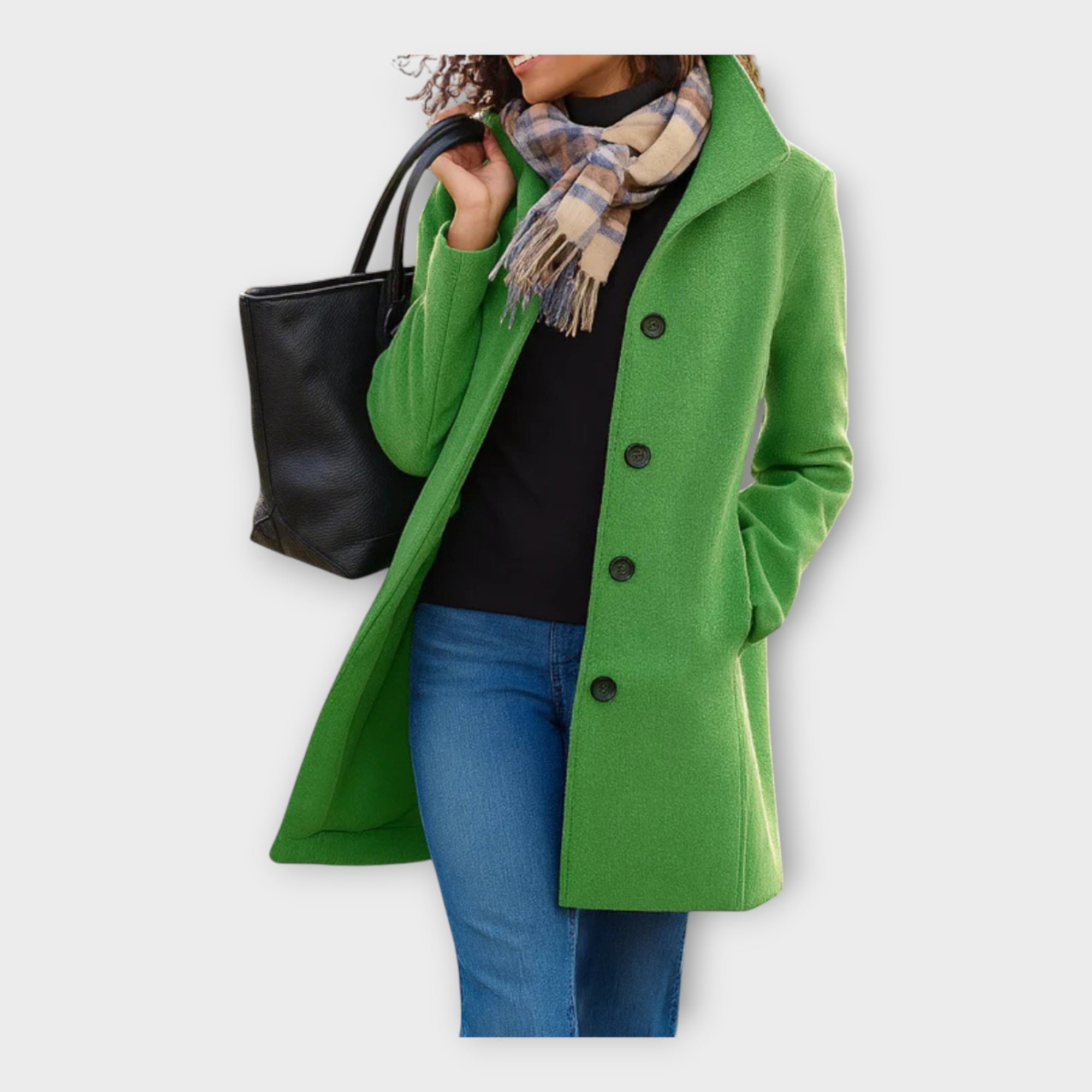 Elegantní Vlněný Kabát s Knoflíky Pro Každý Styl