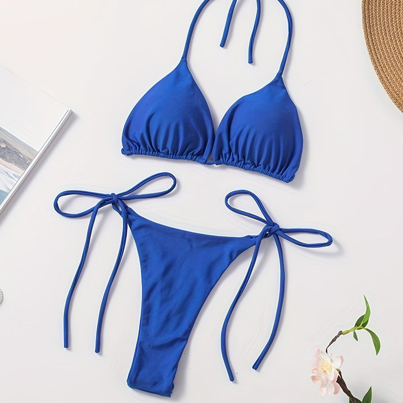 Halter Bikini S Vřezem Kalhotek Pro Ženy Elegantní Plavky