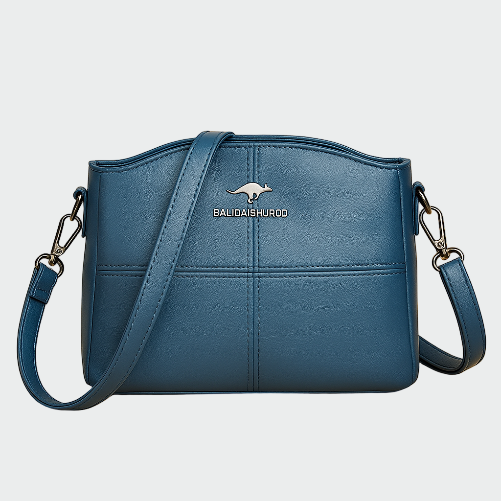 Černá Kožená Crossbody Kabelka S Minimalistickým Designem