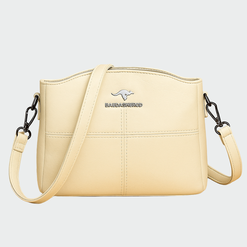 Černá Kožená Crossbody Kabelka S Minimalistickým Designem