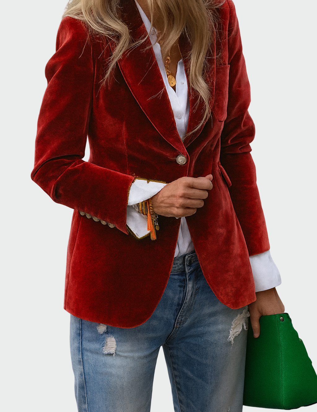 Nadčasové Sako Luxusního Střihu Elegantní Pro Příležitosti