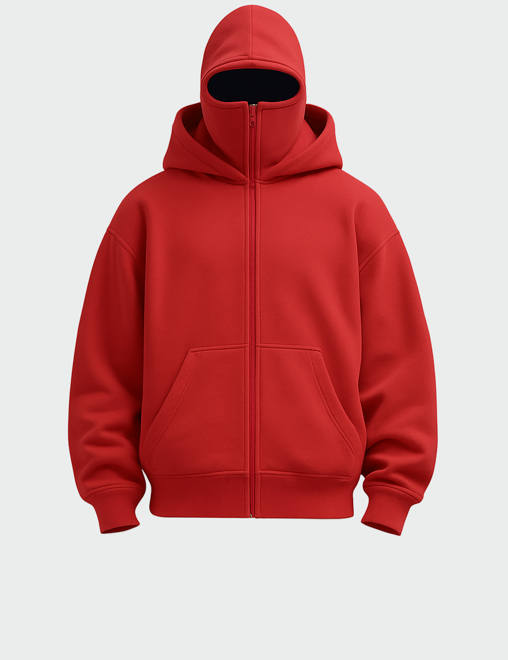 Černá Unisex Mikina S Kapucí Oversized Zip Městský Streetwear