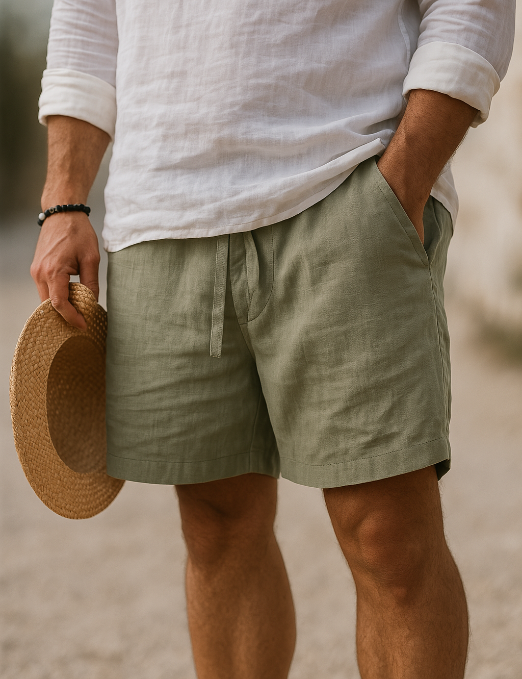 Elegantní Lněné Šortky