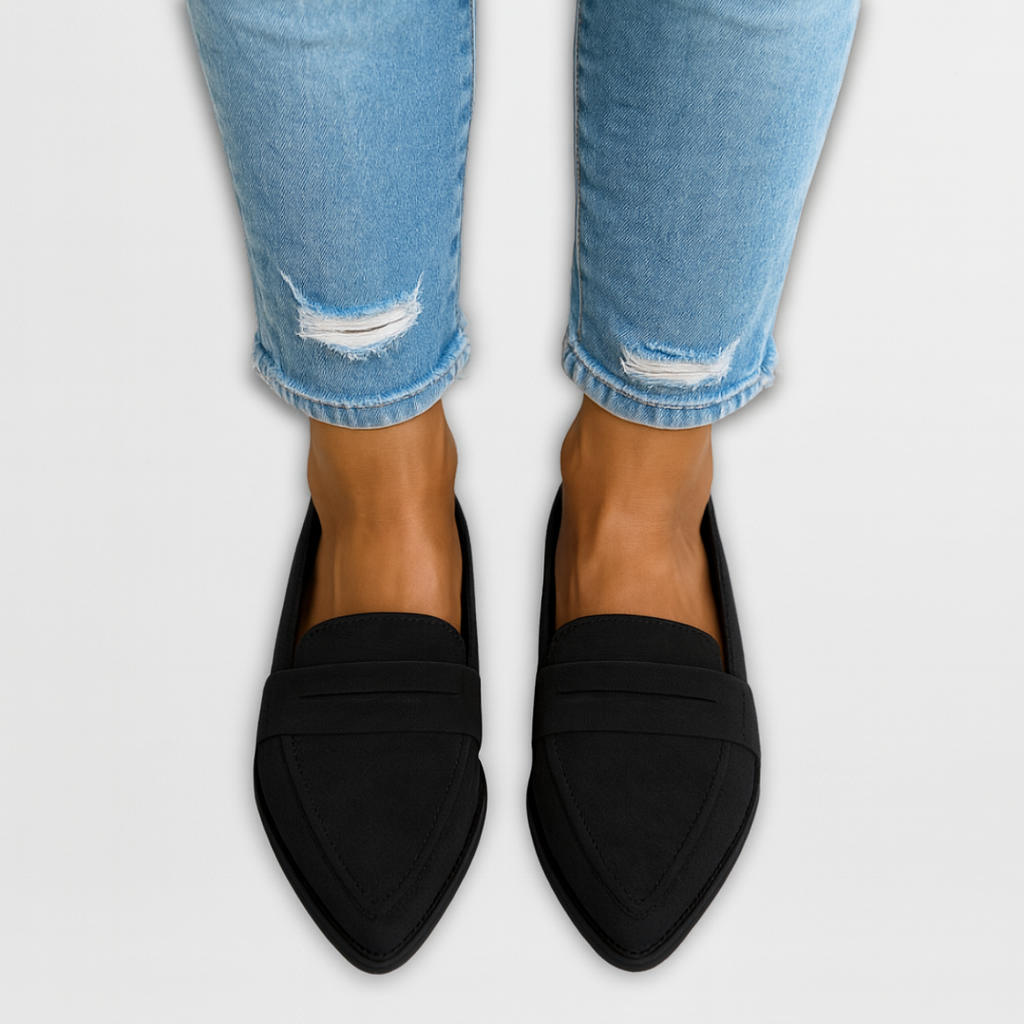 Nadia Semišové Loafers Špičaté Boty Pro Každý Den Džínám
