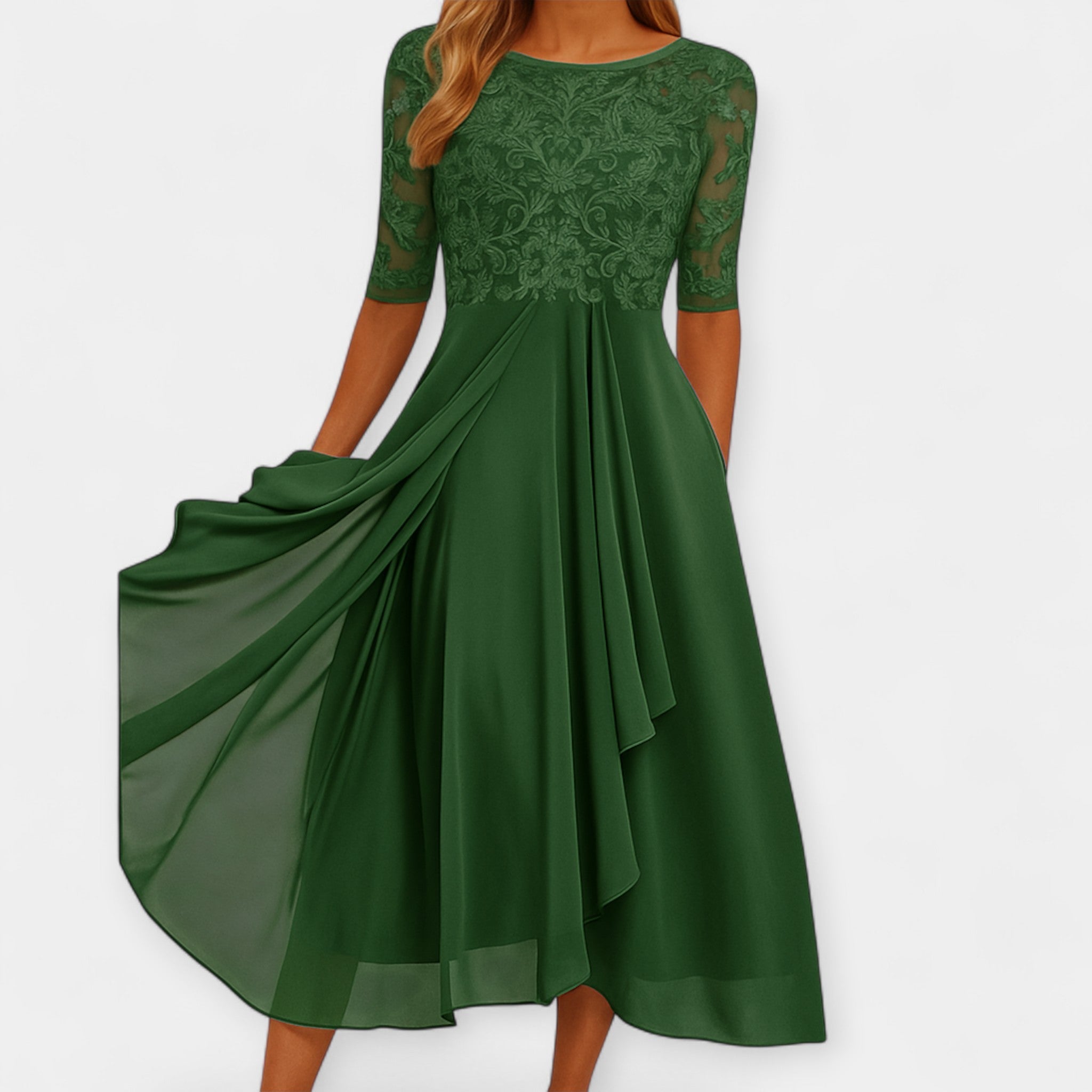 Elegantní Midi Šaty Diskrétní Sofistikovaný Vzhled Pohodlí