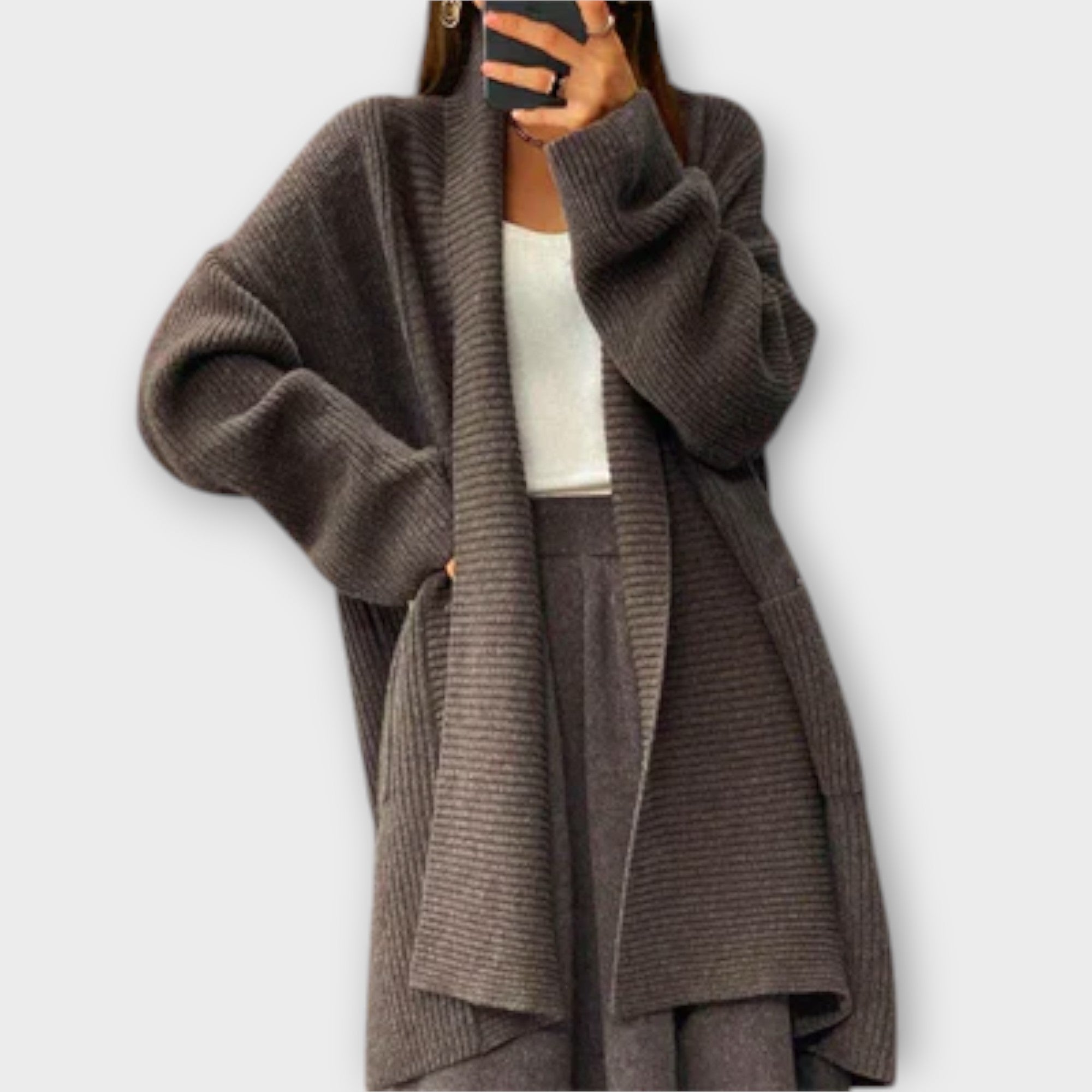 Dlouhý Pletený Kardigan Elegantní Komfortní Styl Pro Zimu