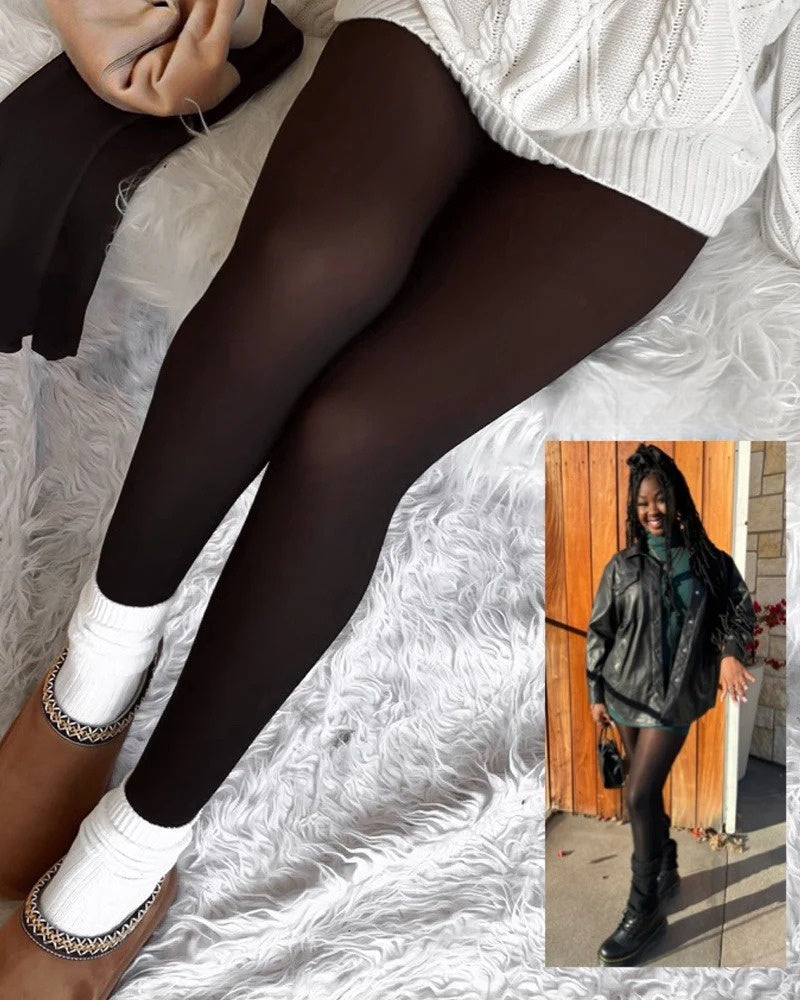 Hana | Průsvitné punčocháče s fleecovou podšívkou