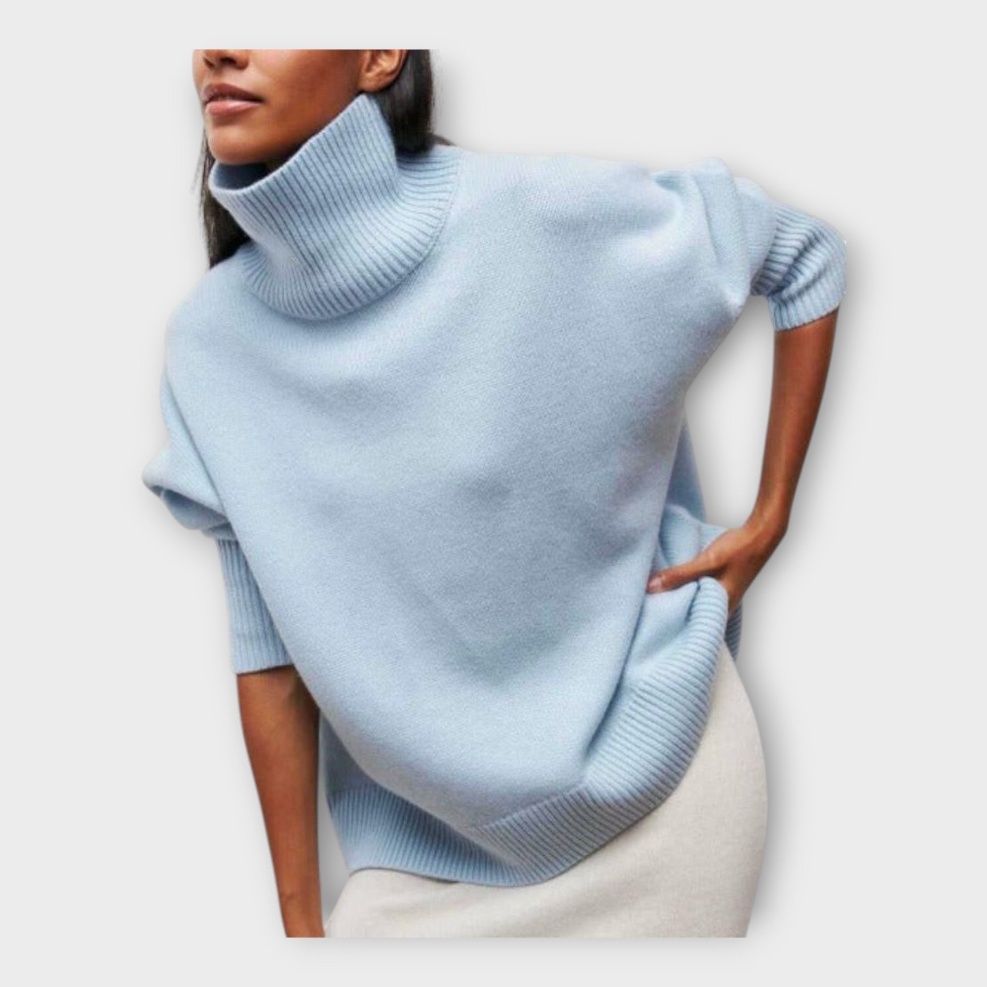 Pletený Svetr S Vysokým Límcem Elegantní Den Pro Každý Den