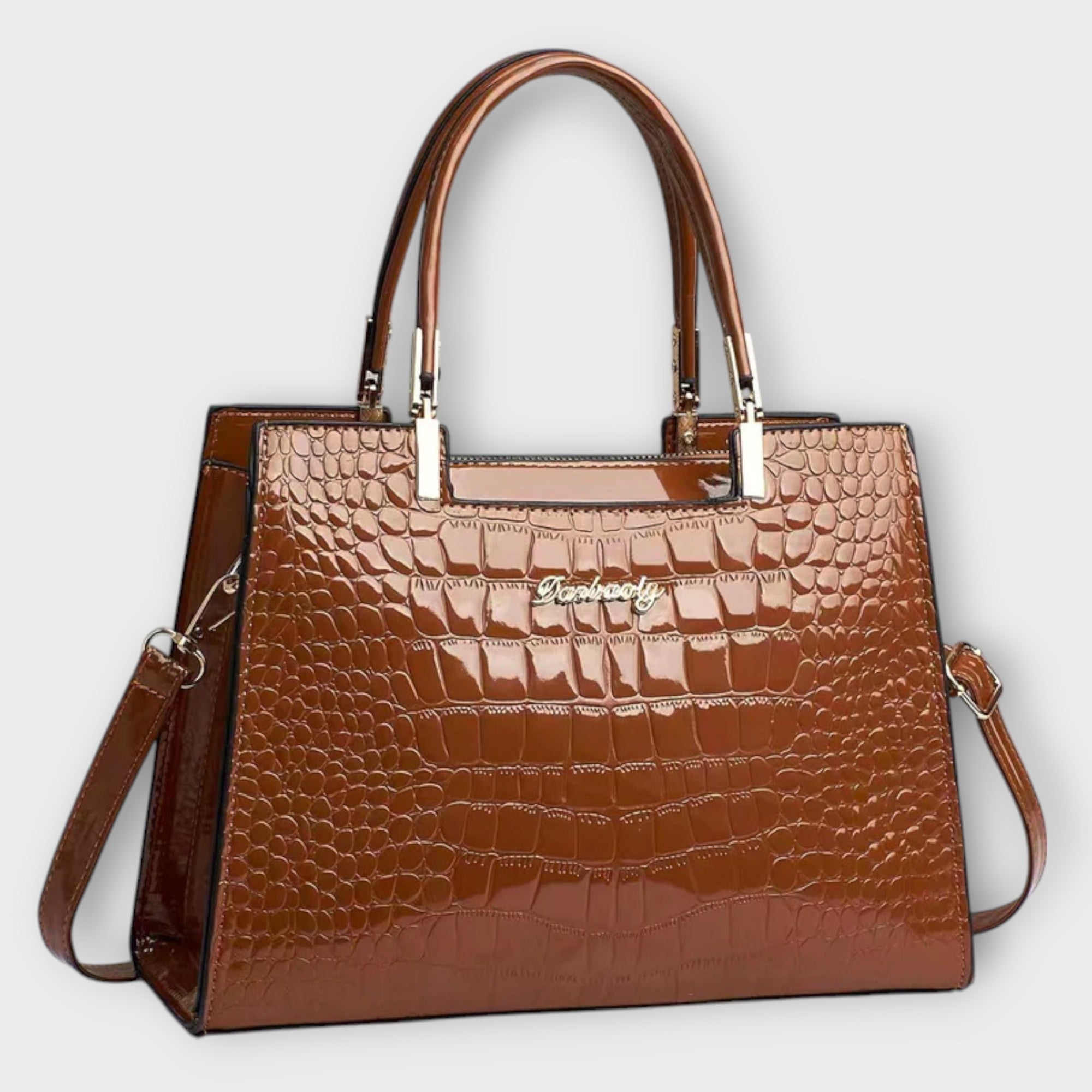 Zářivá Ručně Šitá Kabelka Croco Elegantní Každodenní Nošení