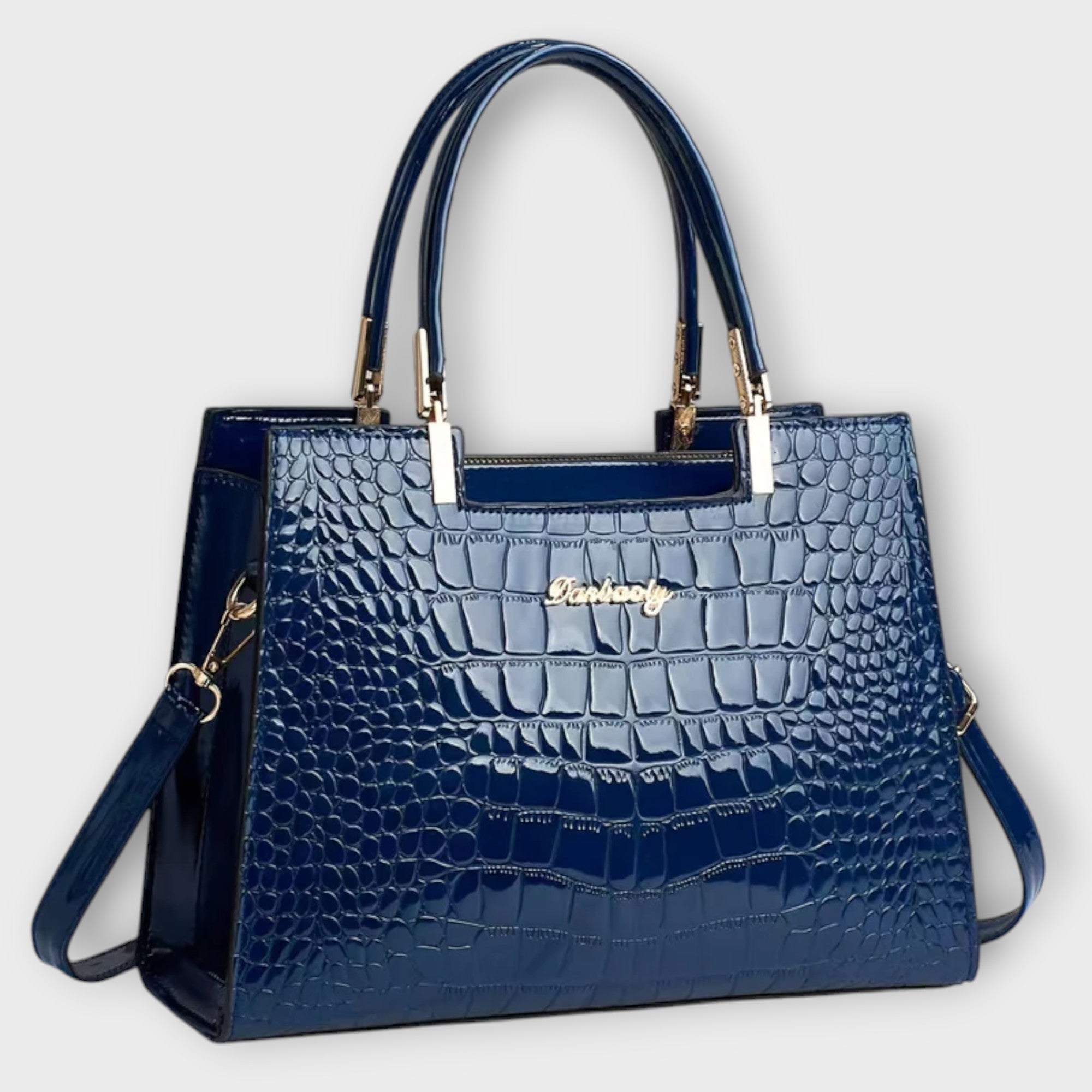 Zářivá Ručně Šitá Kabelka Croco Elegantní Každodenní Nošení
