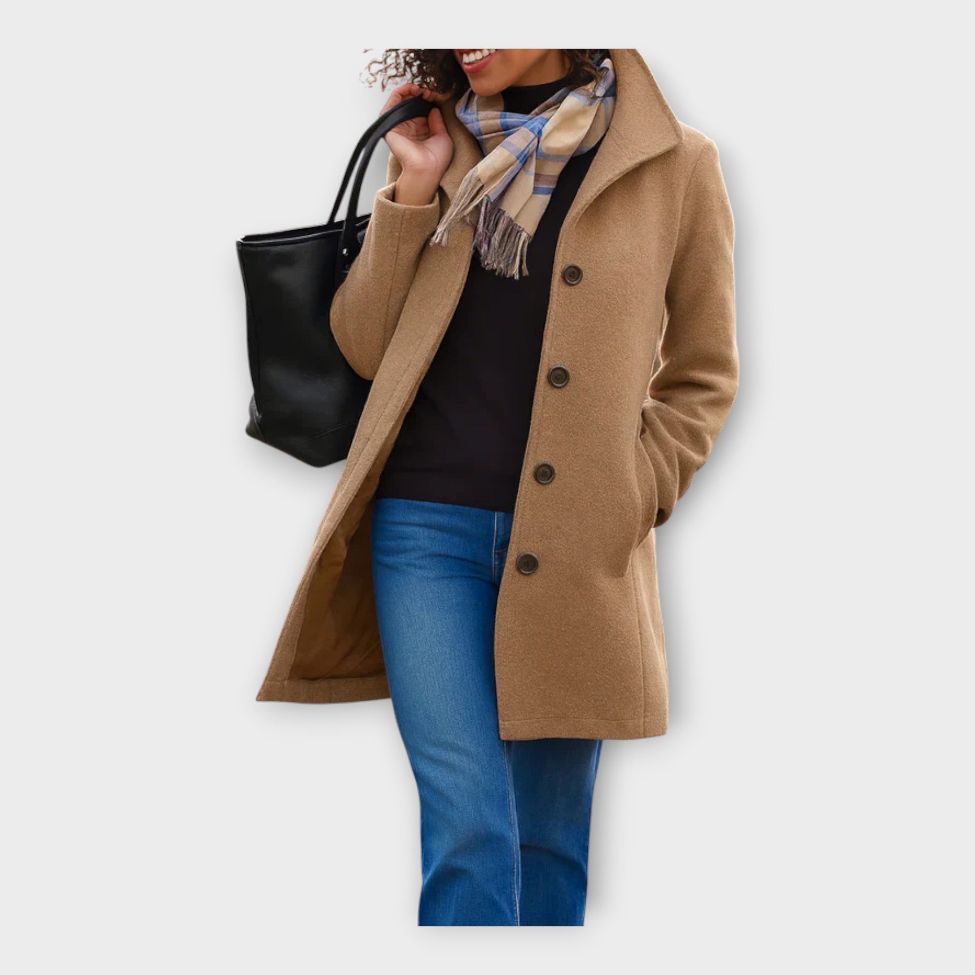 Elegantní Vlněný Kabát s Knoflíky Pro Každý Styl