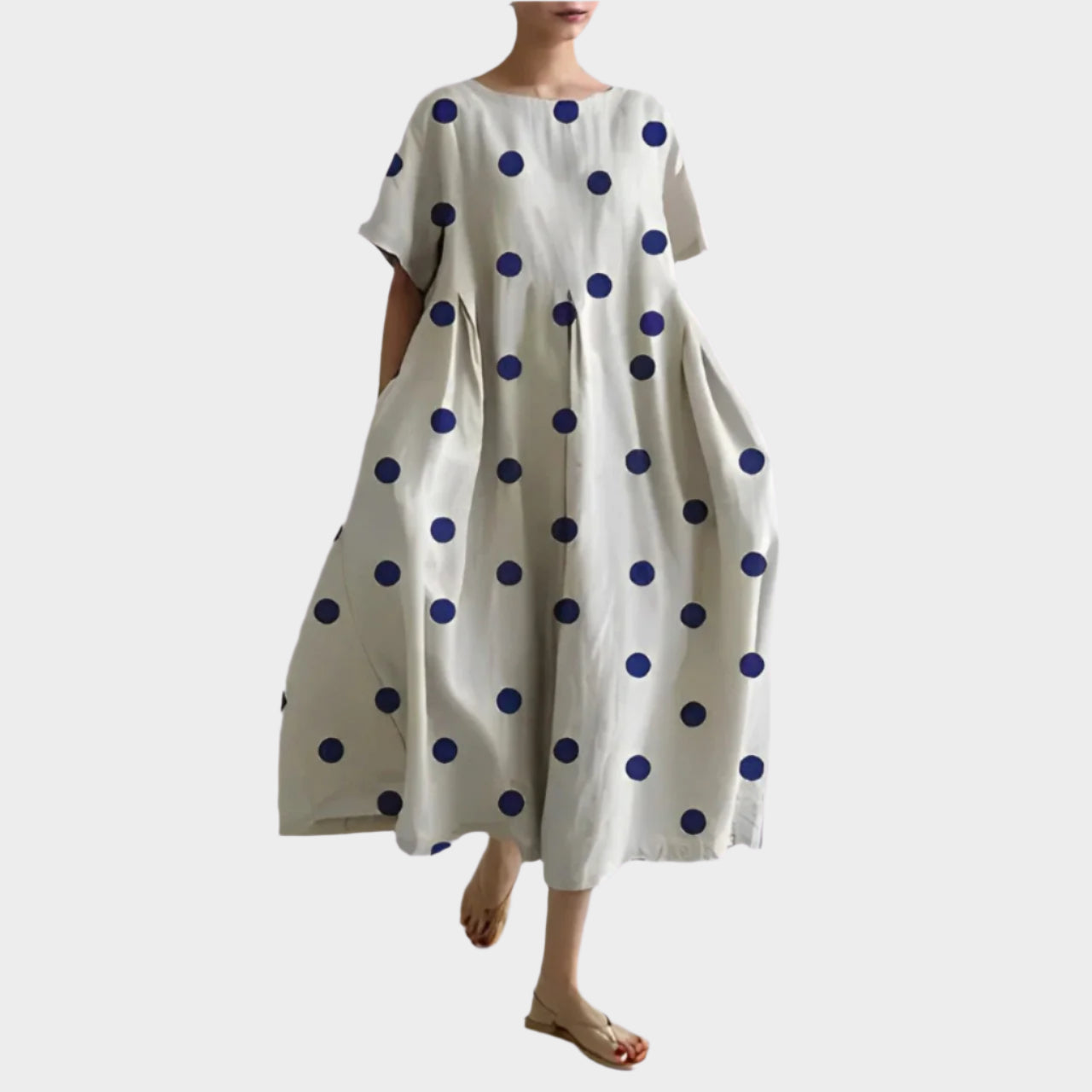 Pohodlné Dlouhé Retro Šaty S Květinovým Potiskem Letní