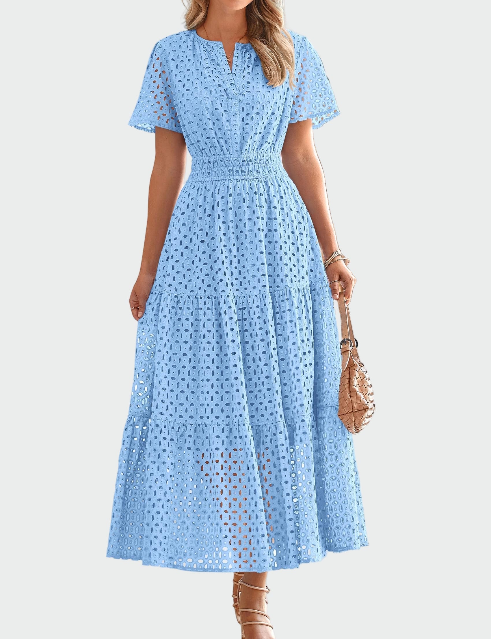 Letní Šaty S Výšivkou Azurových Odstínů Green Charm