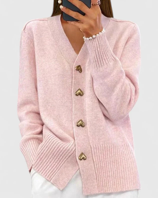 Elegantní Pletený Kardigan Se Knoflíky Pro Příležitost