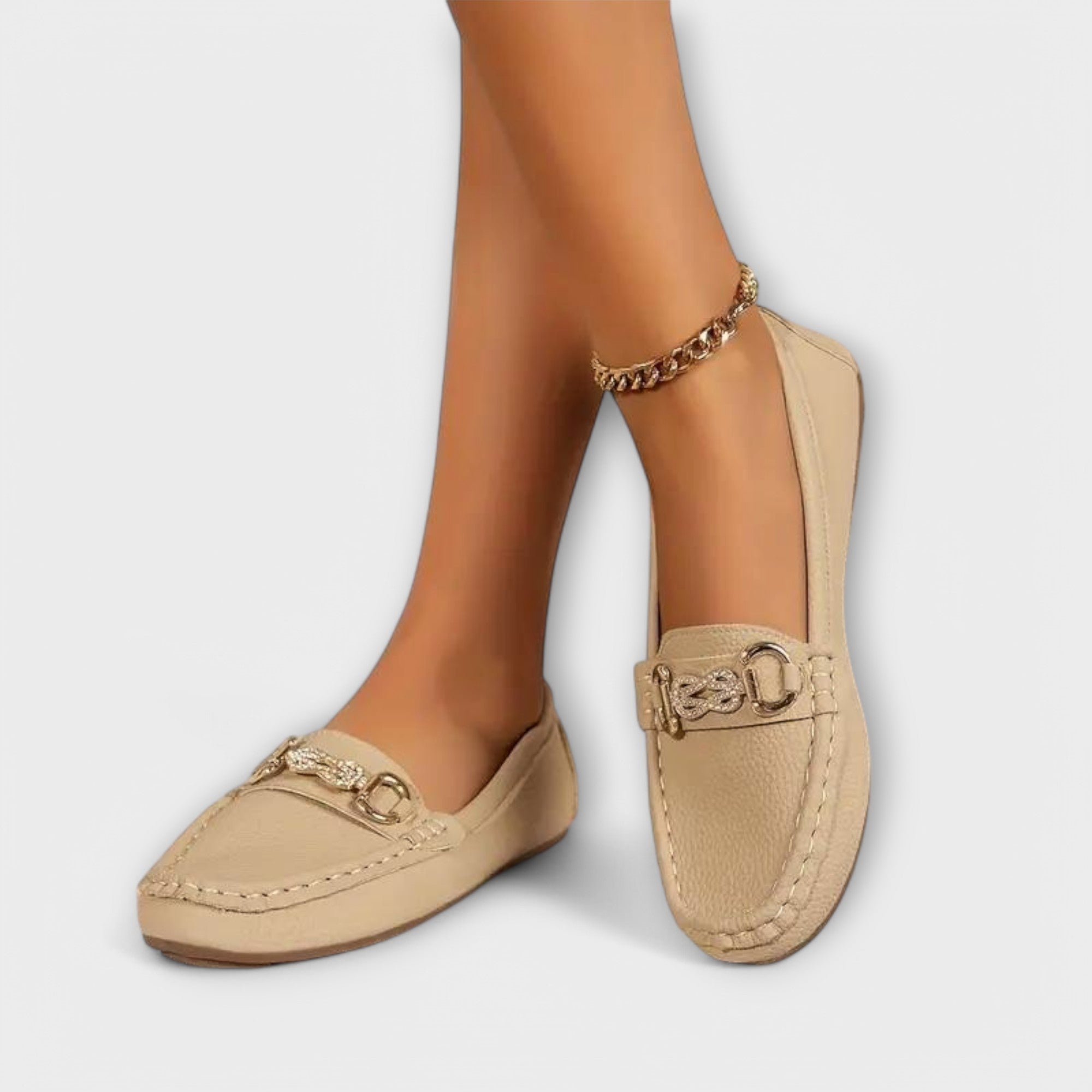Christina Dámské Kožené Loafers Slip On Denní Komfort