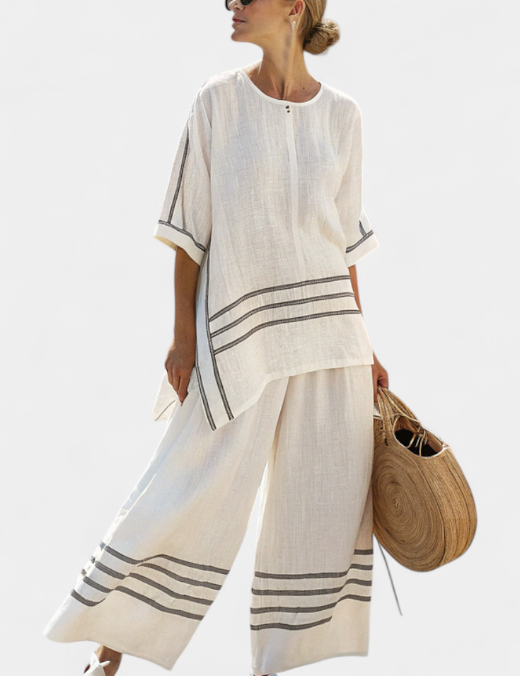 Overal Daisy Se Horizontálními Pruhy A Asymetrickým Střihem