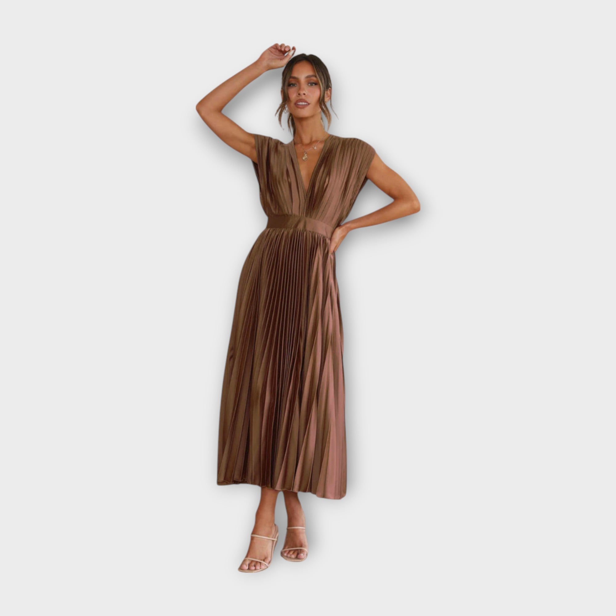 Midi Plisované Saty Fialová Romantická Elegance Slavnostní