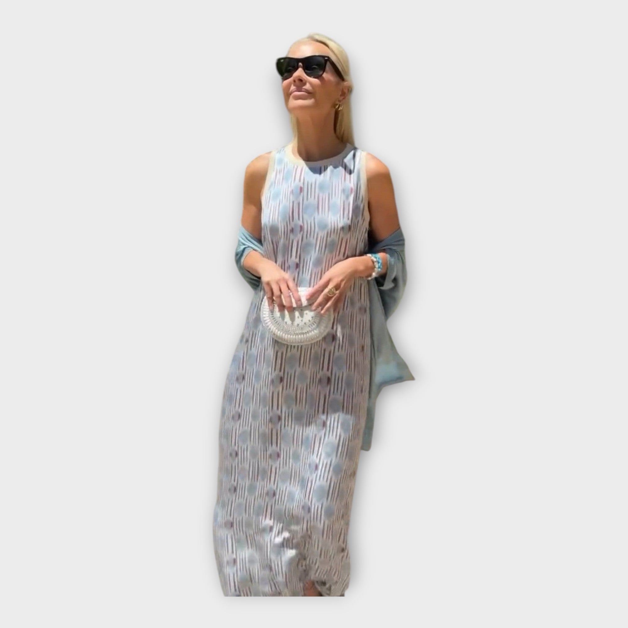 Elegantní Maxi Šaty Geometrický Vzor Pro Každou Příležitost