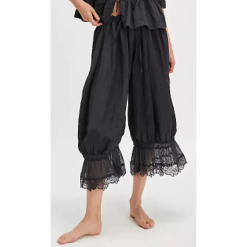 Boho Kalhoty S Krajkou Elegantní Volný Střih Dámské