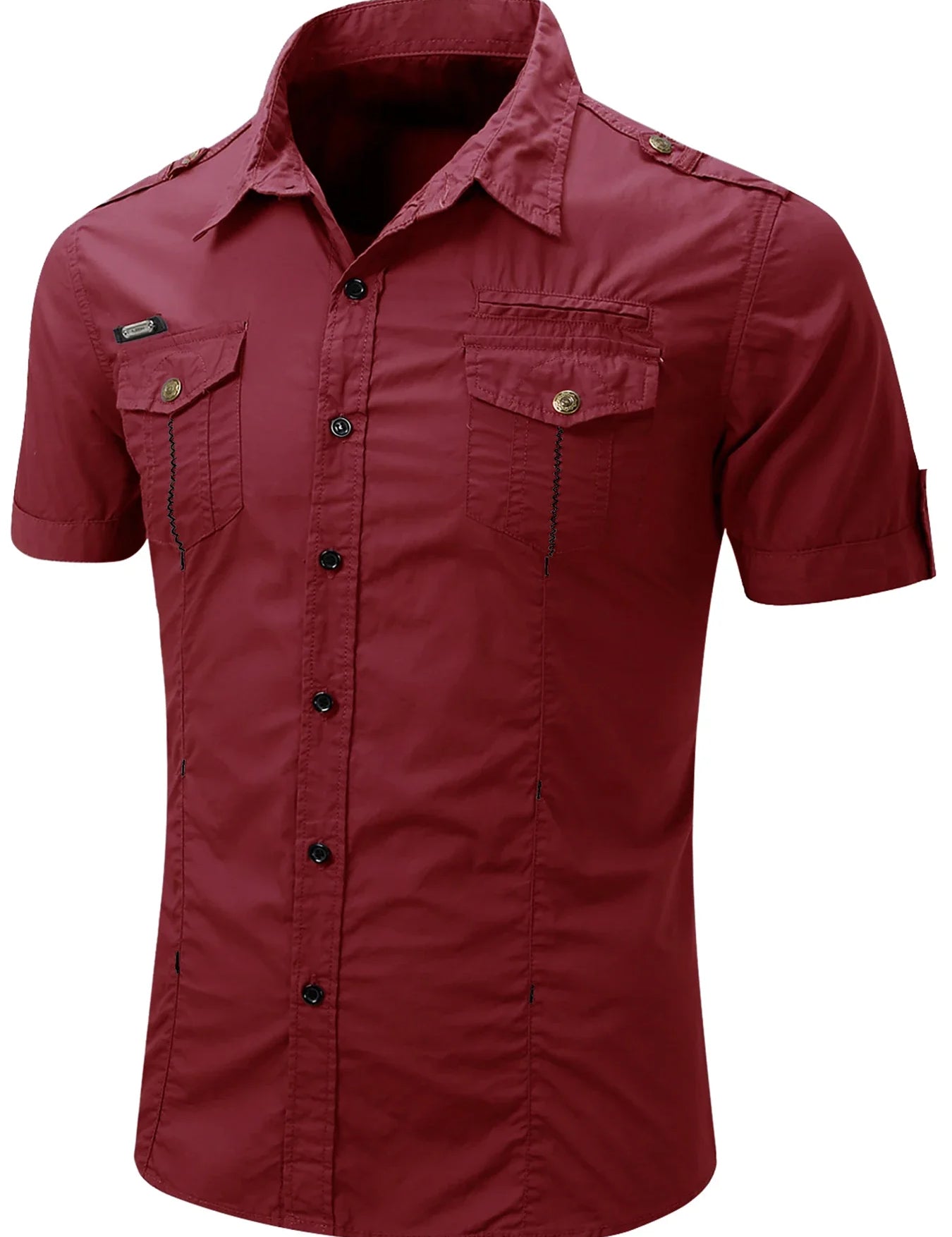 Short Sleeved Cotton Cargo Shirt