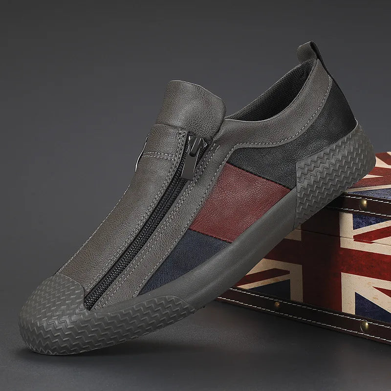 Pánské Kožené Boty Zip