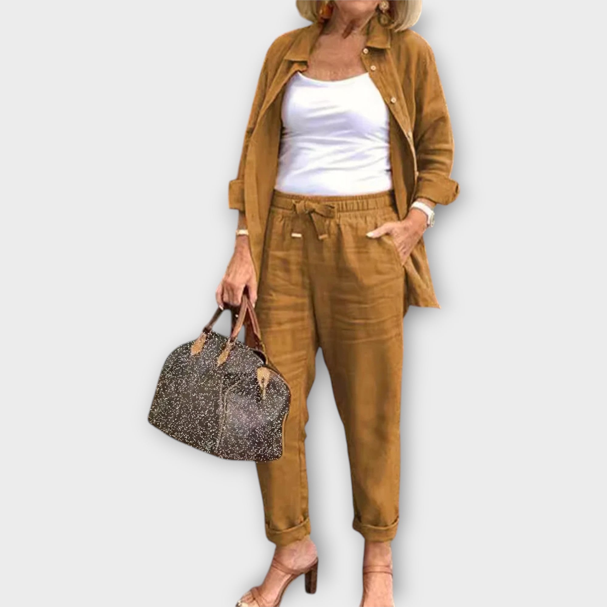 Lněný Set Uvolněné Elegance Pro Každý Styl Všestranný