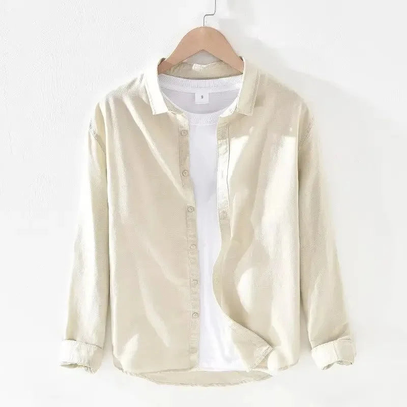 Pánská Košile Bavlna Len