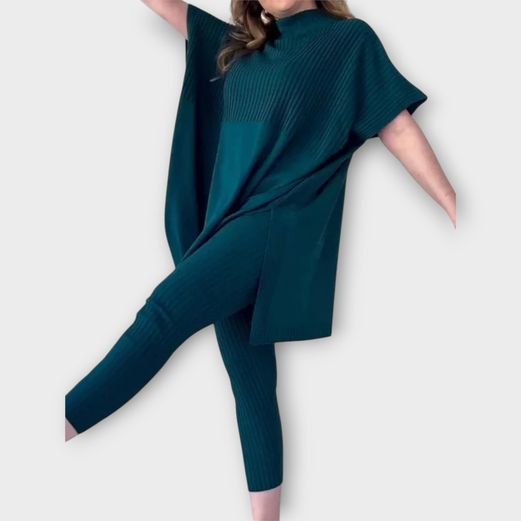 Elegantní Pletený Set S Pohodlným Střihem Pro Denní Nošení