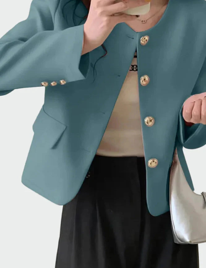 Sako Ve Stylu Elegantního Střihu Se Zlatými Knoflíky Trendy