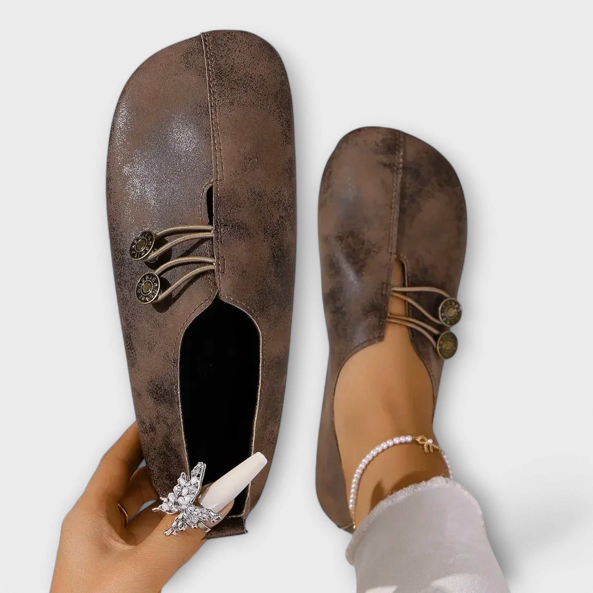 Kožené Baleríny Noira Elegantní Vzhled Pohodlí Denní Nošení