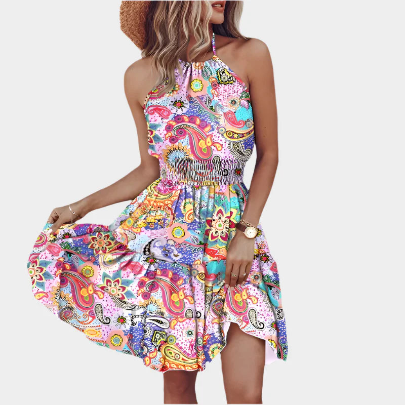 Smyslné Mini Šaty S Nepravidelným Vzorem A Bez Záda