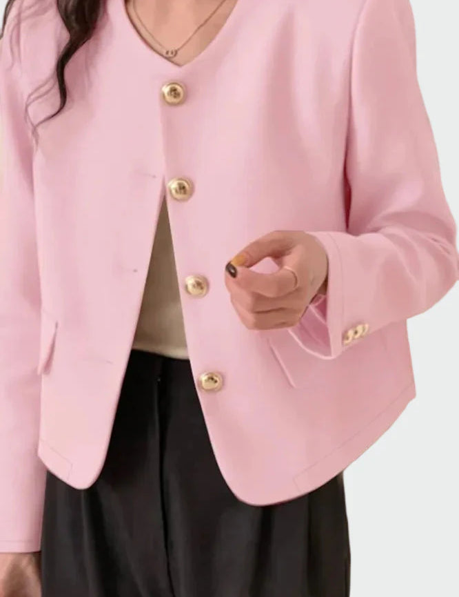Sako Ve Stylu Elegantního Střihu Se Zlatými Knoflíky Trendy