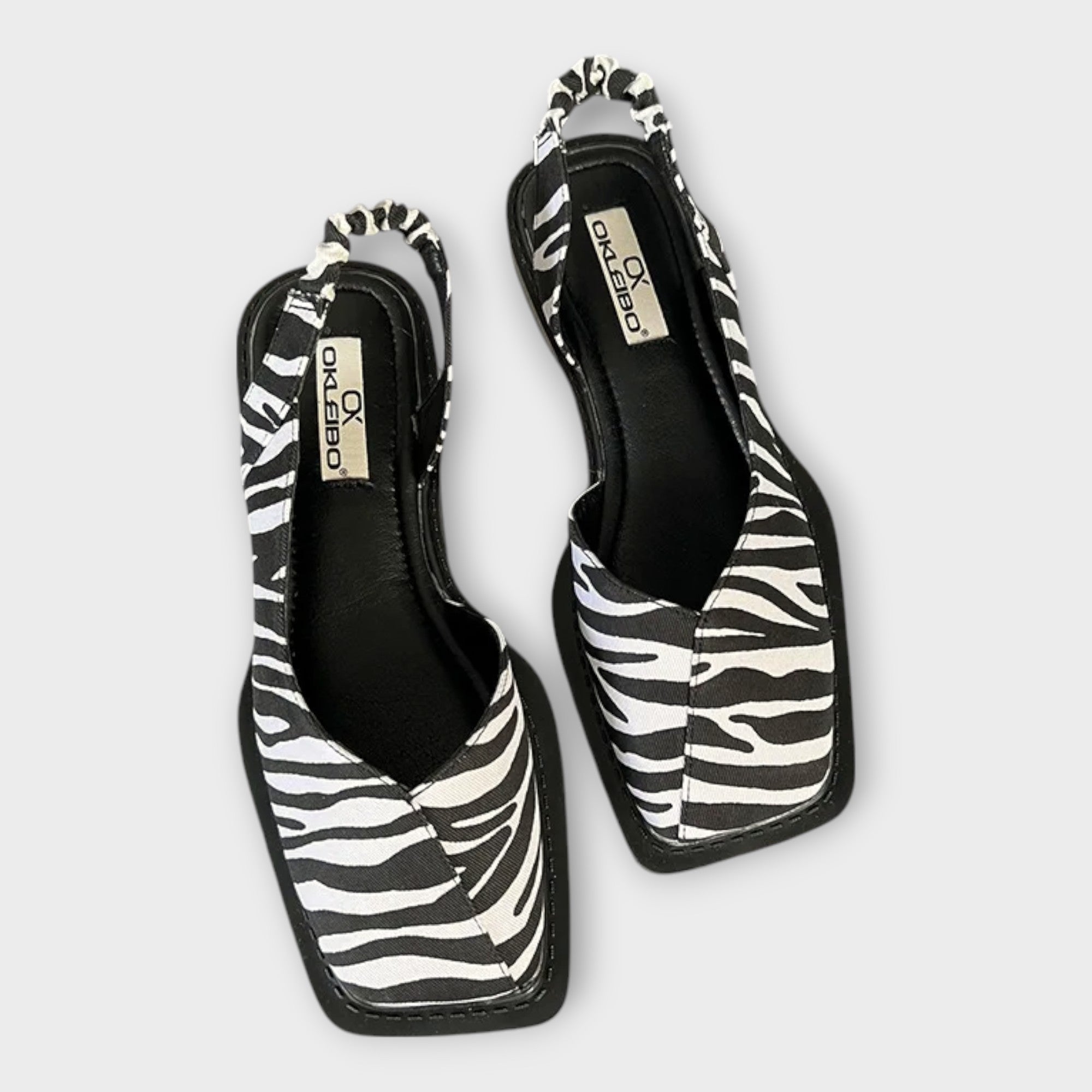 Mokasíny Koženkové Elastickou Patou Čtvercová Špička