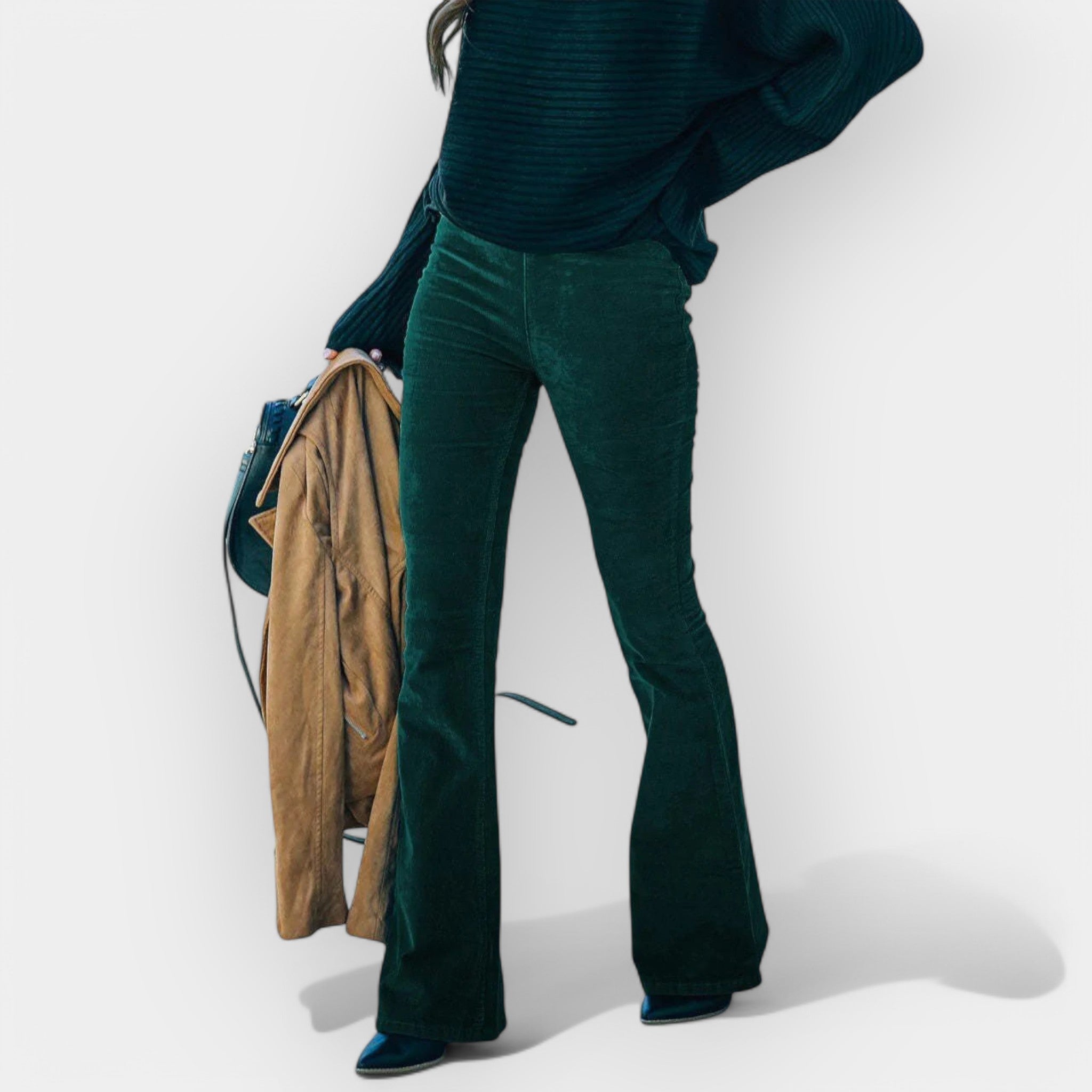 Vysoký Pas Široké Nohavice Elegantní Styl Pro Vás Elegantně