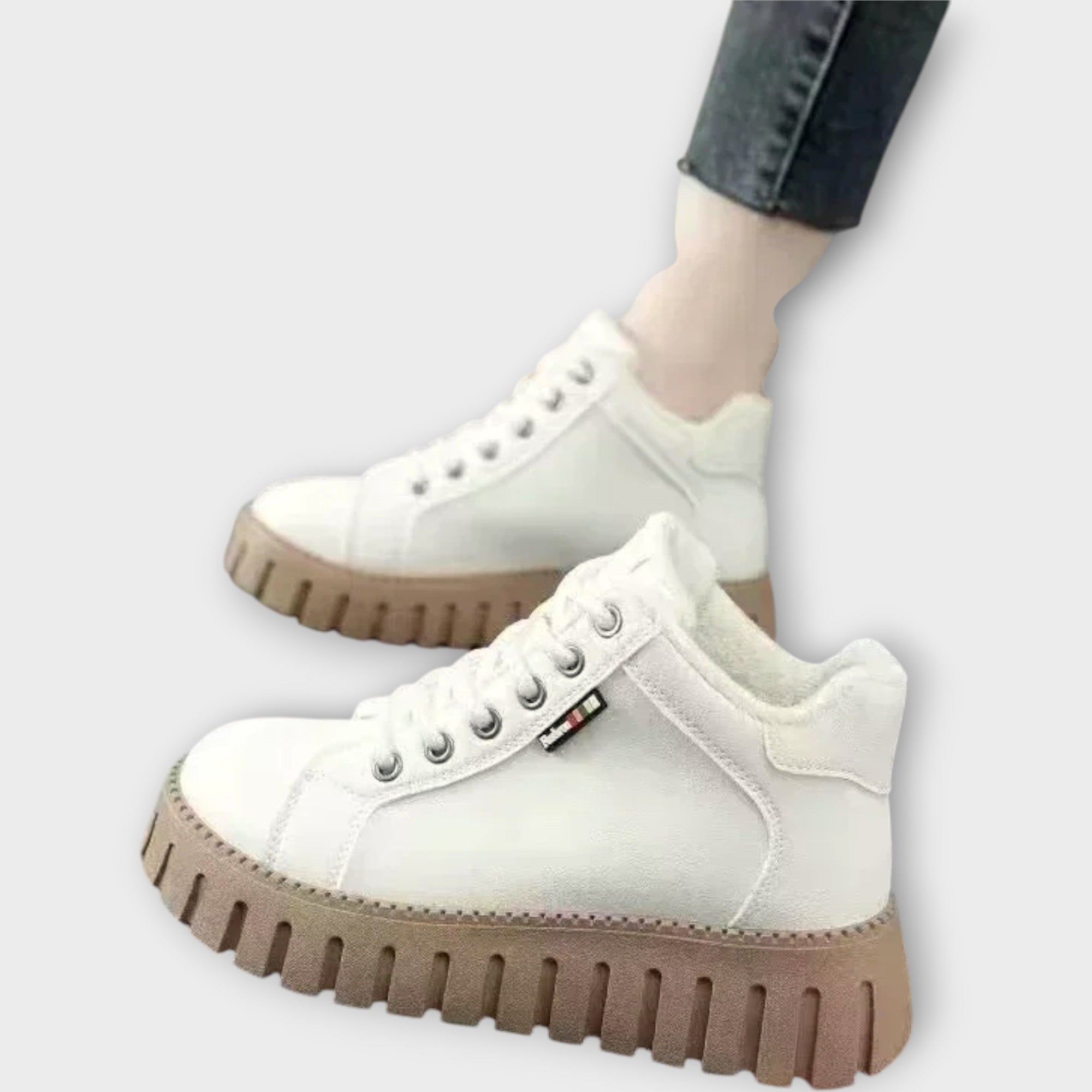 Městské Kožené Tenisky s Platformou Každodenní Styl