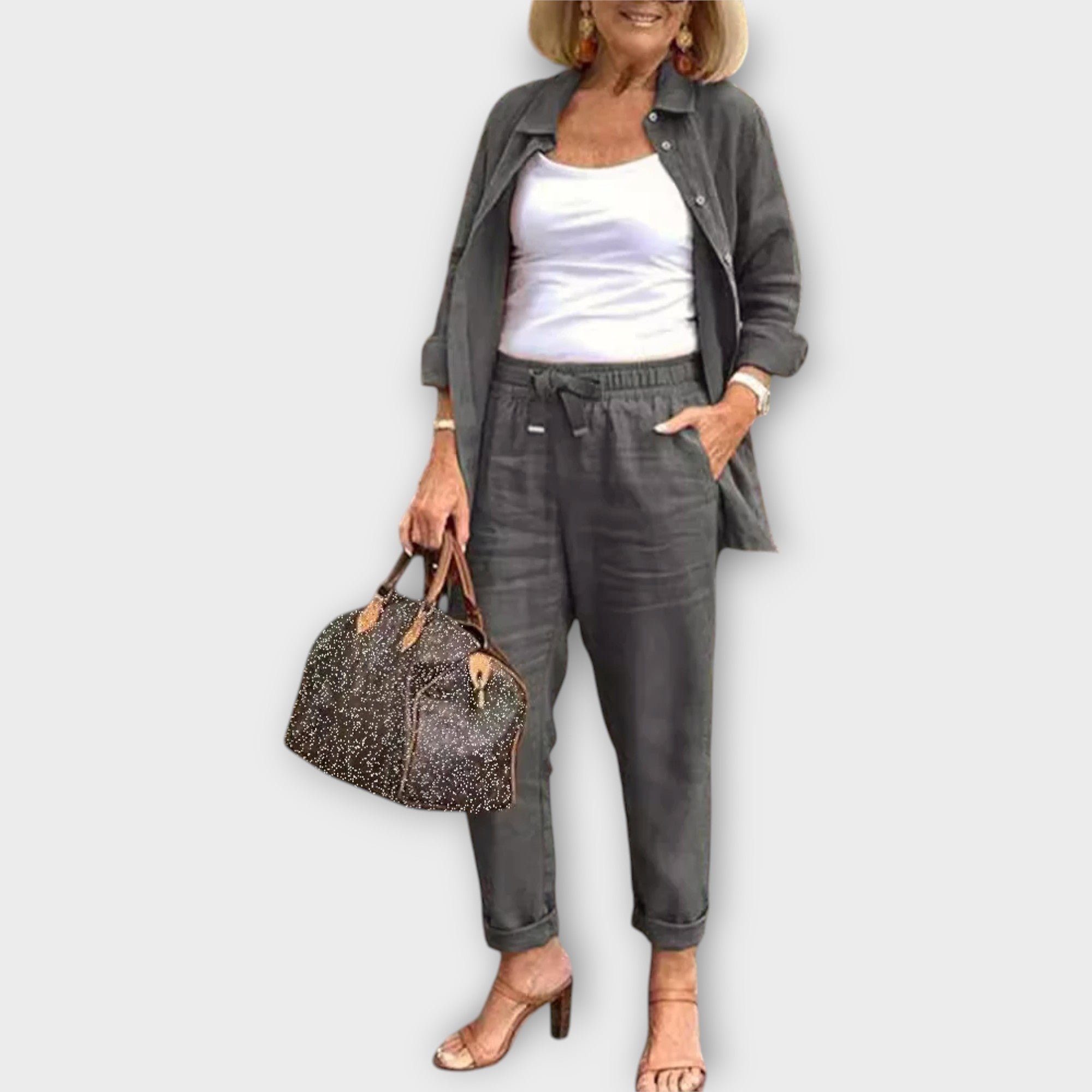 Lněný Set Uvolněné Elegance Pro Každý Styl Všestranný