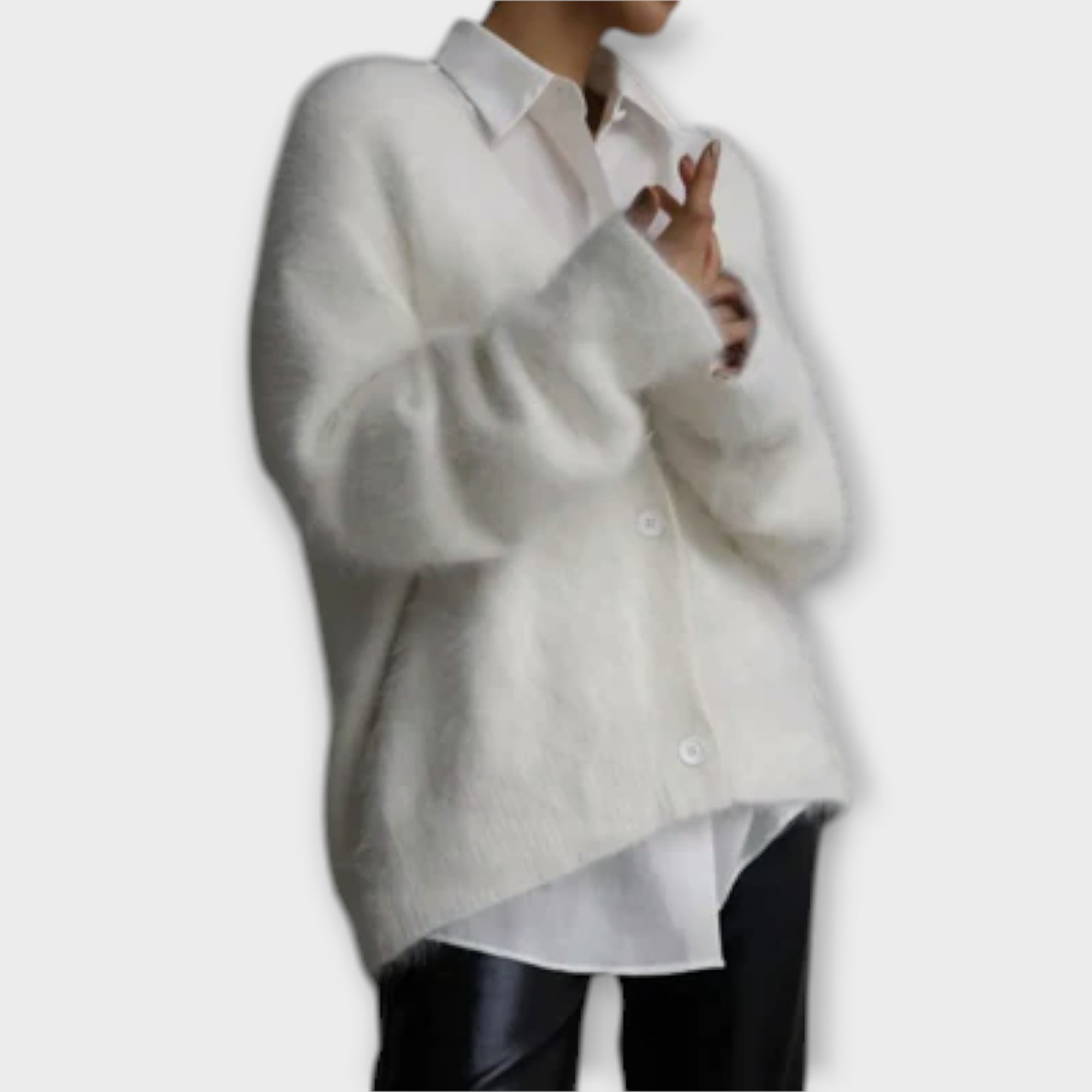 Δália Kardigan Polyesterová Směs Oversized Střih V Výstřih