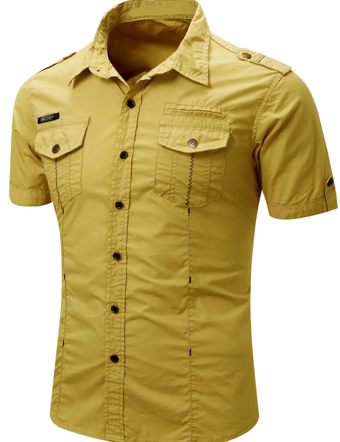 Short Sleeved Cotton Cargo Shirt