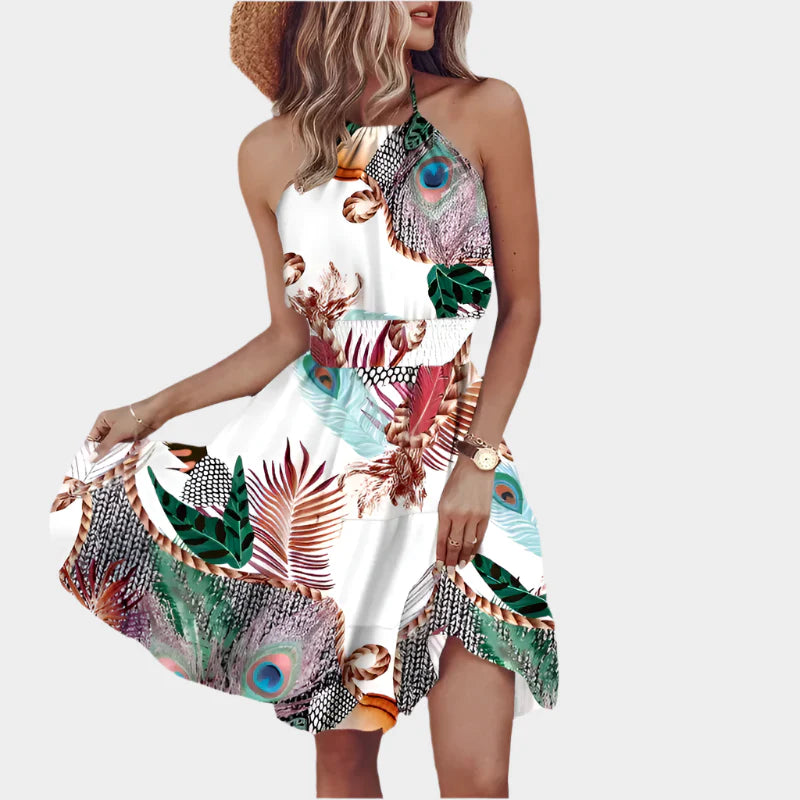 Smyslné Mini Šaty S Nepravidelným Vzorem A Bez Záda