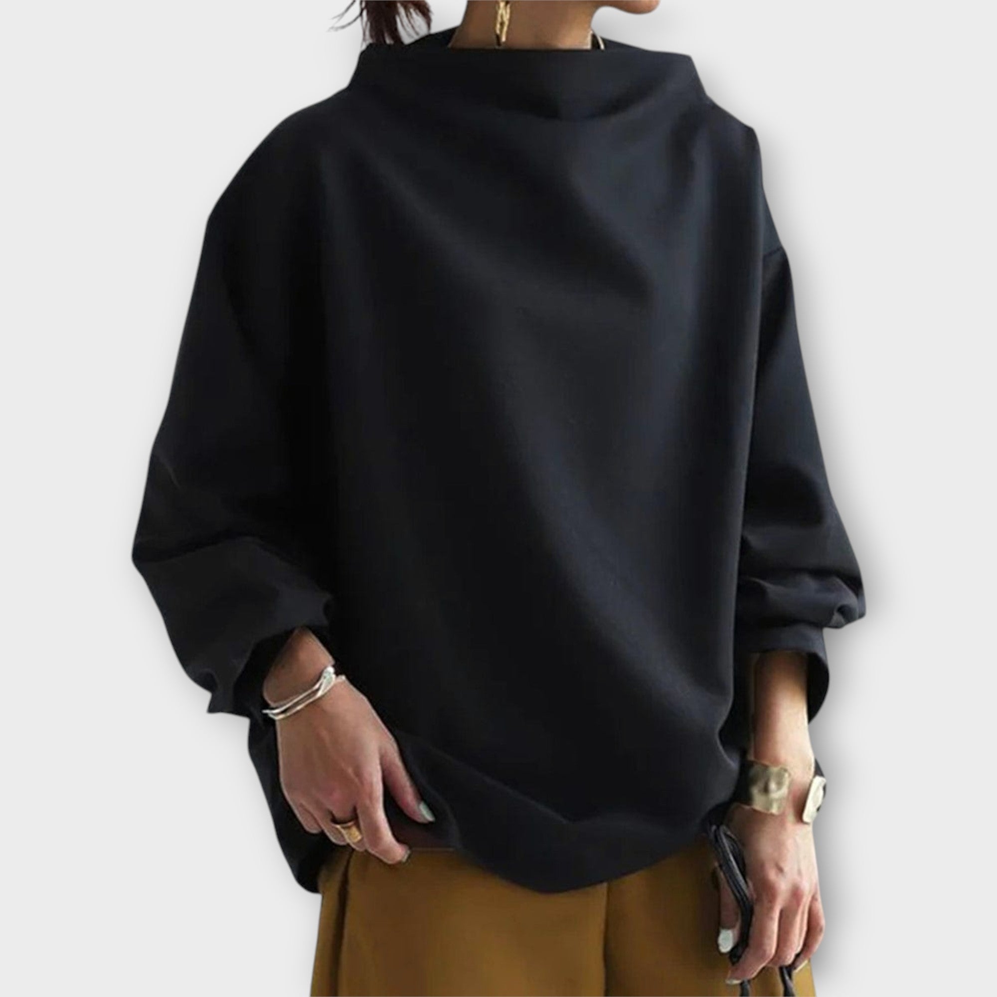Blůza S Volným Střihem A Minimalistickým Designem Elegantní