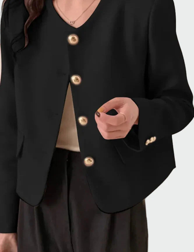 Sako Ve Stylu Elegantního Střihu Se Zlatými Knoflíky Trendy