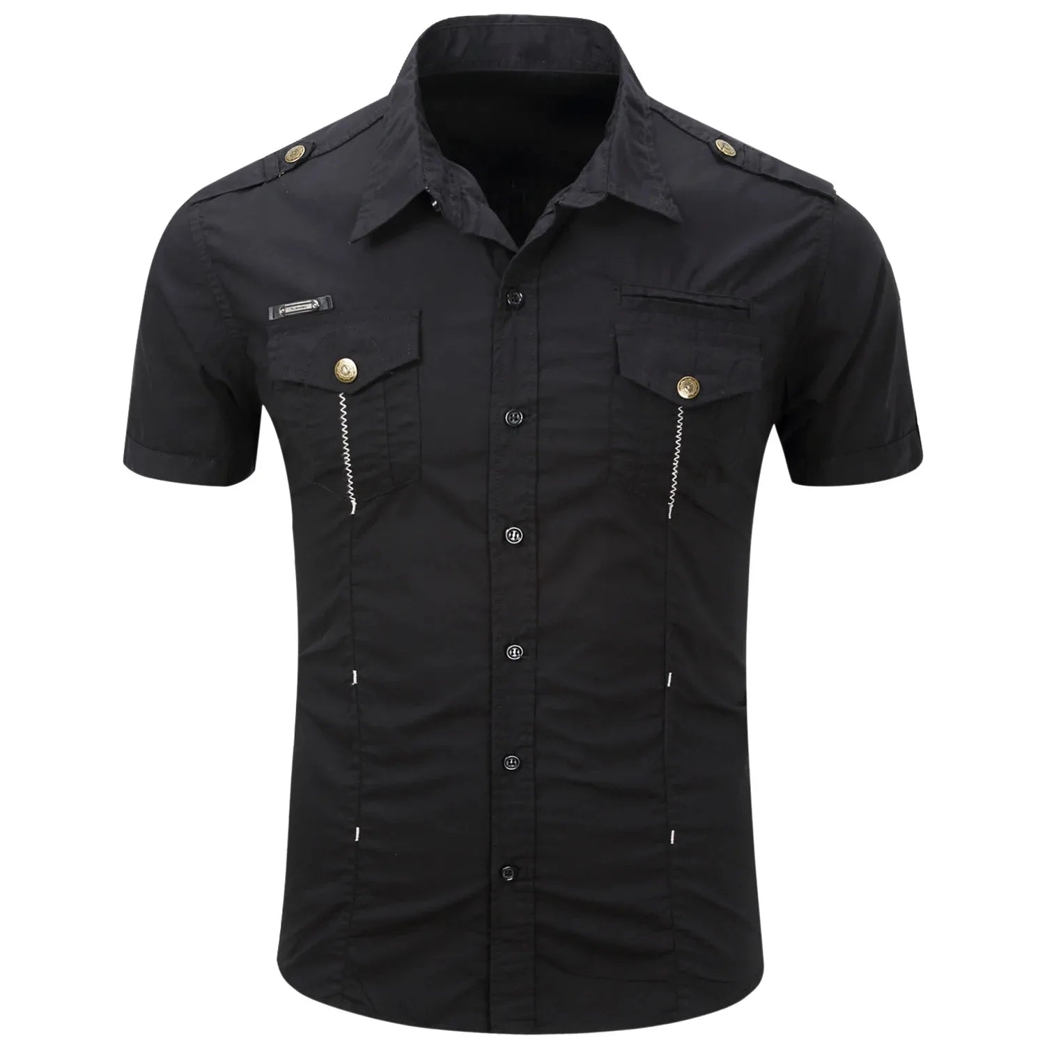 Short Sleeved Cotton Cargo Shirt