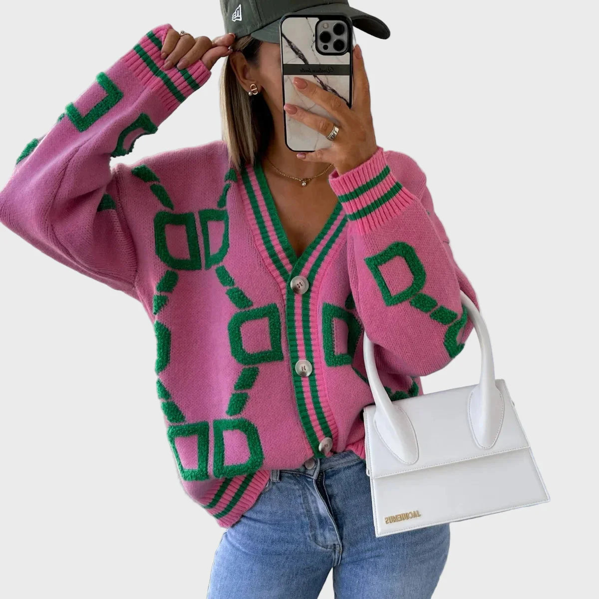 Moderní Pletené Vesty S Geometrickým Vzorem Pro Outfit