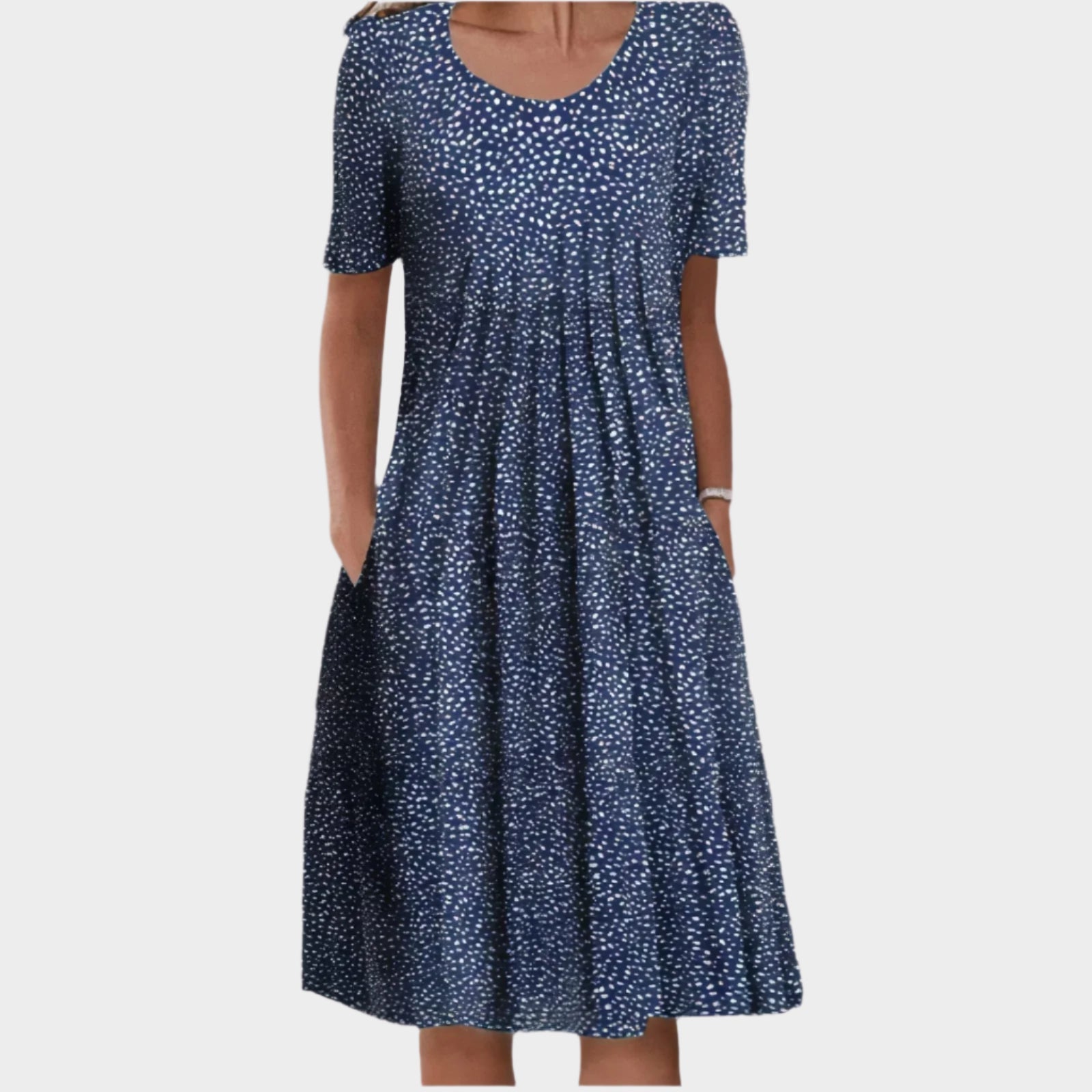 Letní Šaty s Jemným Květinovým Vzorem Volný Střih Elegantní