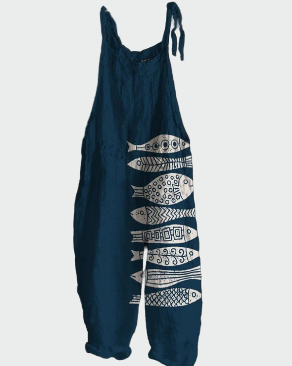 Retro Overal S Květinovým Vzorem Elegantní Styl Pohodlí