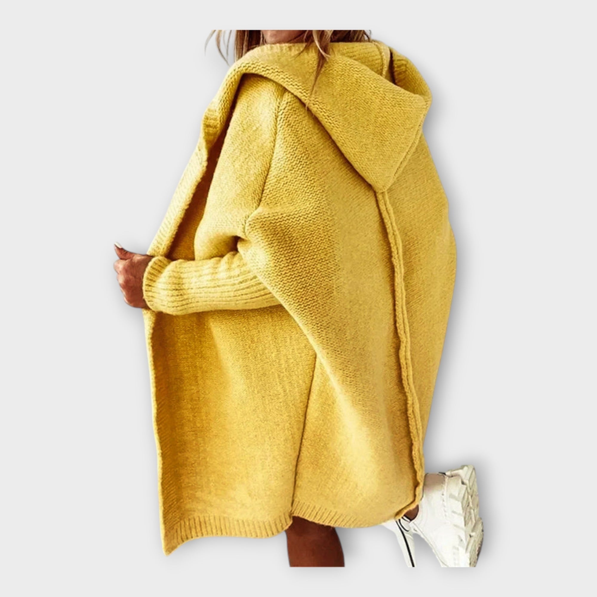 Pletená Mikina S Kapucí Volnočasový Elegantní Styl Vkus