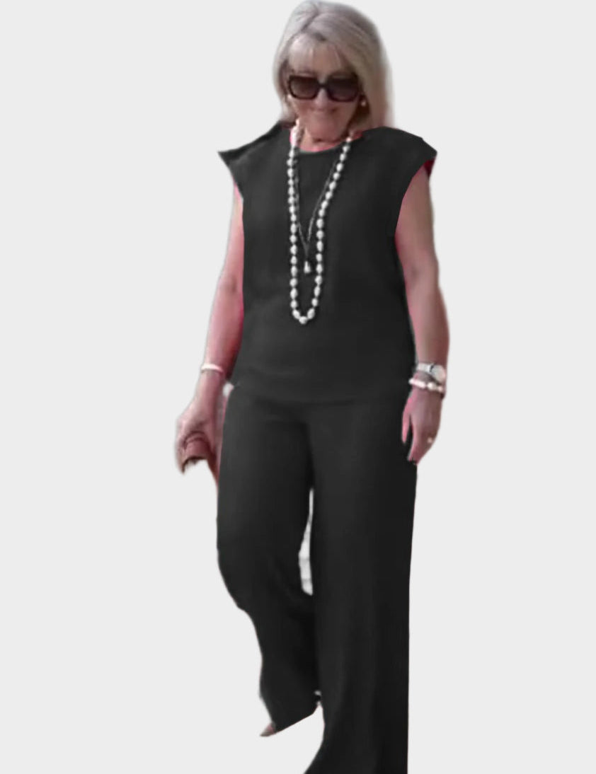 Tmavě Fialový Dvoudílný Set Pro Ženy Se Volným Střihem