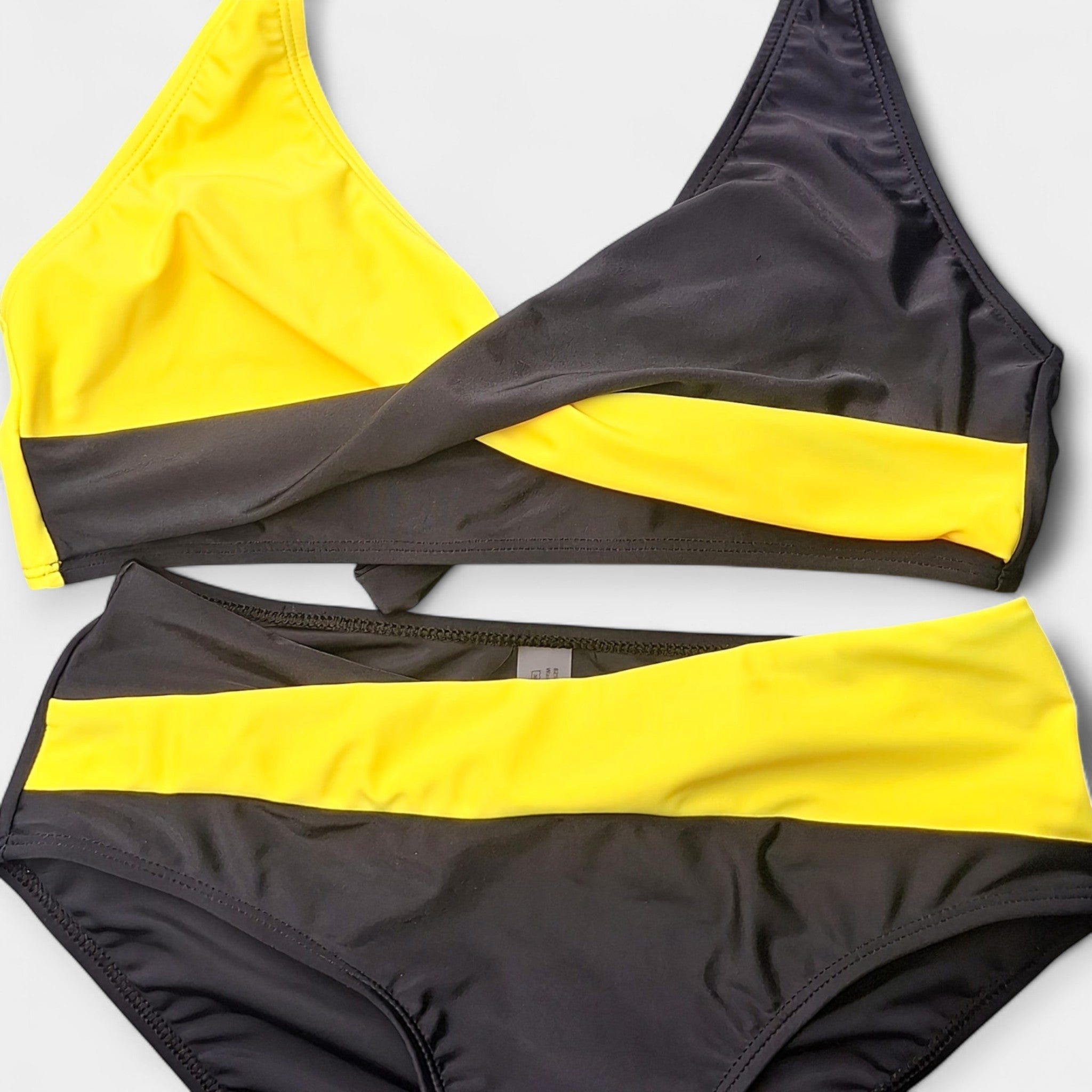 Překřížený Výstřih Bikini Dvoudílné Plavky U Krku Letní